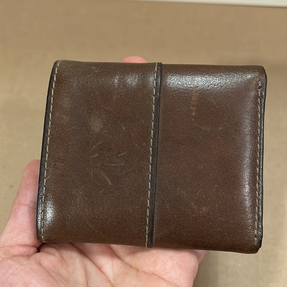FOSSIL Men's Leather Bifold Brown Wallet with Flip ID Window - Picture 12 of 12